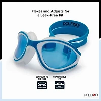 Lunettes de natation Dolfino Pro Performa pour adultes - Bleu / Blanc