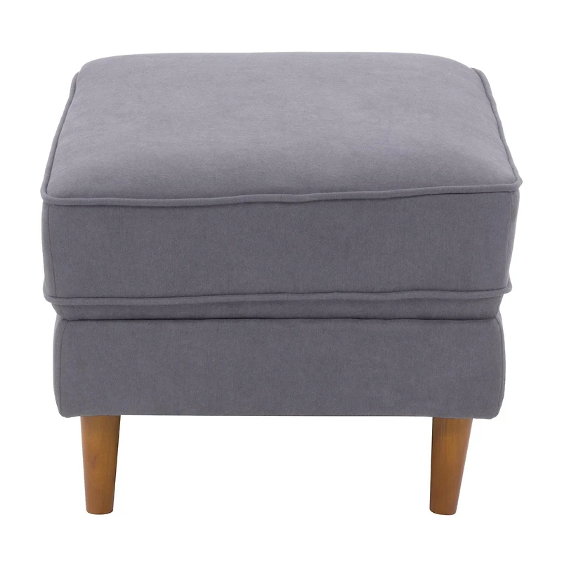 Pouf rembourré et polyvalent CorLiving Mulberry de style moderne du milieu du siècle avec pieds en bois