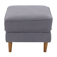 Pouf rembourré et polyvalent CorLiving Mulberry de style moderne du milieu du siècle avec pieds en bois