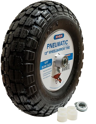 HI-RUN wheelbarrow tire with universal bearing kit and grease fitting