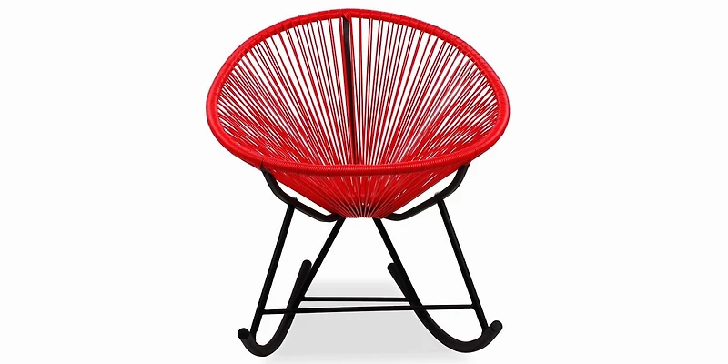 Costa Rocker Lounge Chair in Pink, Wire Lounge Chair, Plastic Lounge Chair, Beach Lounge Chair, Indoor-Outdoor Lounge Chair, Patio Lounge Chair, Oval Lounge Chair