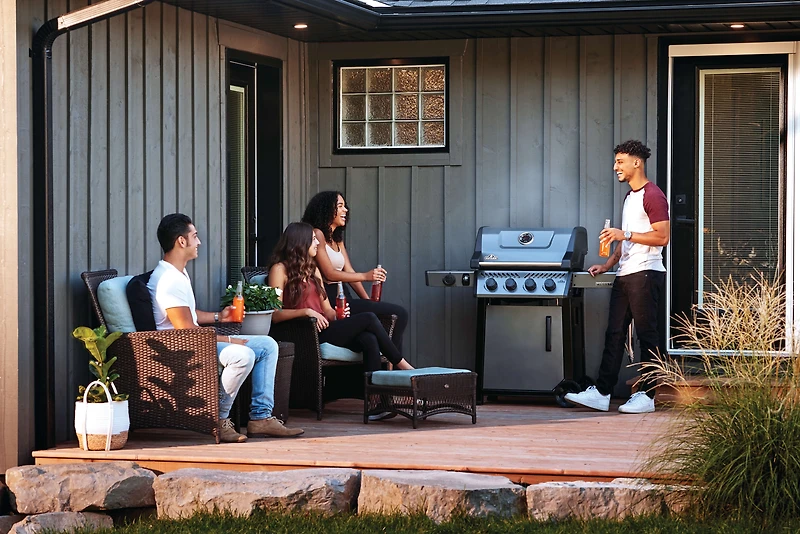 Napoleon Freestyle 425 Propane Gas Grill with Range Side Burner, Graphite Grey