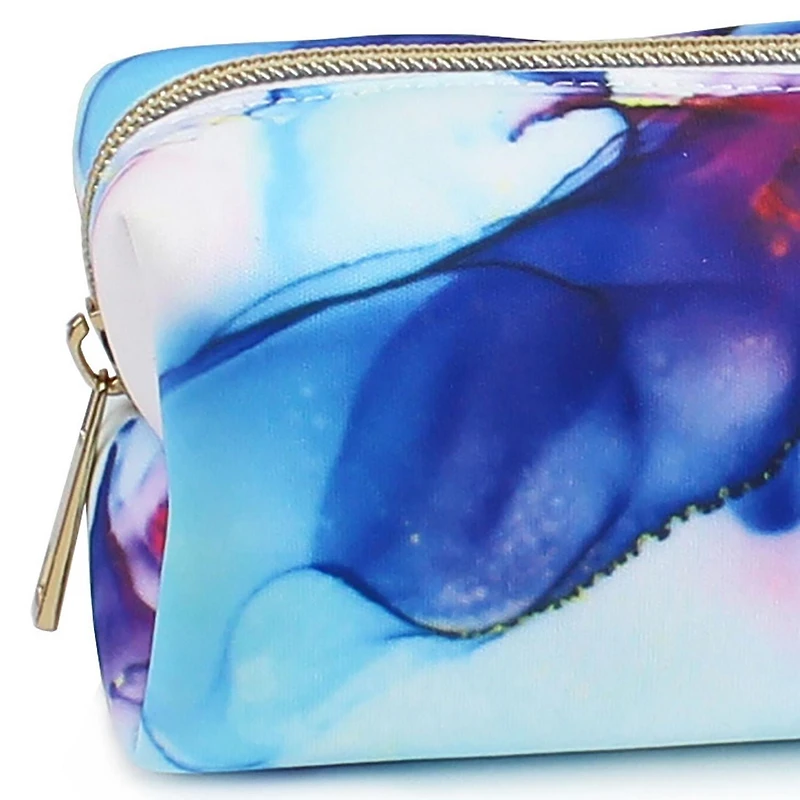 Pen + Gear Ink Marble Print EVA Pencil Pouch with Gold Metallic Zip