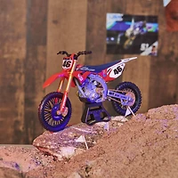 Supercross, Authentic Justin Hill 1:10 Scale Collector Die-Cast Motorcycle Replica with Display Stand