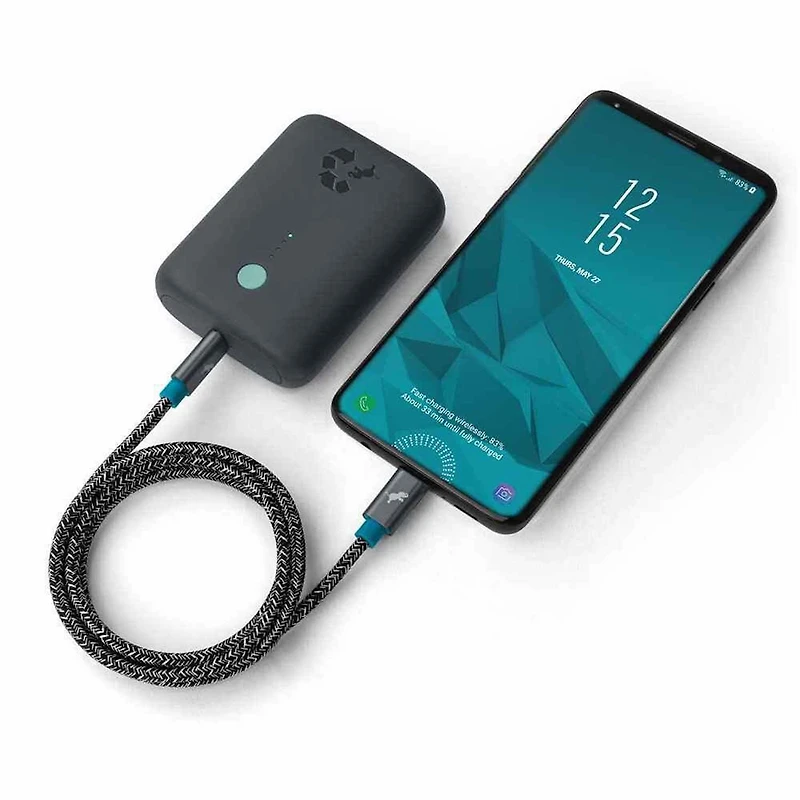 Nimble PowerKnit USB-C to USB-C 3ft 60W PD Fast Charge Cable Space Gray