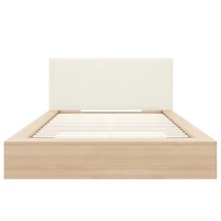 Lit plateforme Queen Size Jane avec tête de lit rembourrée