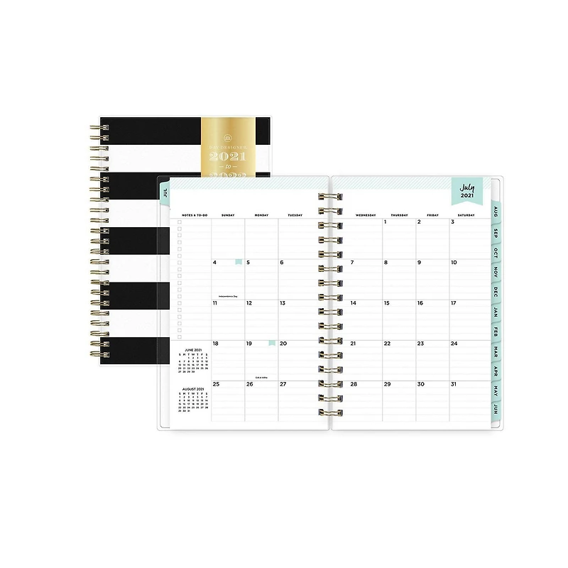 Day Designer Black Stripe Medium Weekly/Monthly Planner for 2021-2022