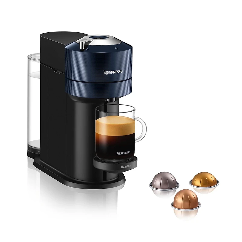 Machine à café et espresso Vertuo Next de Nespresso par Breville, Bleu Marine 7 formats de tasses