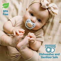 Dr. Brown’s® Advantage™ 100% Silicone, Glow in the Dark Pacifier Sunset Blue Ocean 0-6M, 4 pack, 4 Pack