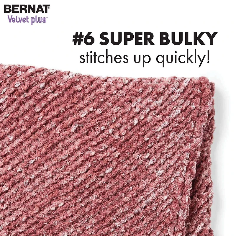 Bernat® Velvet Plus™ Yarn, Polyester #6 Super Bulky, 10.5oz/300g, 78 Yards