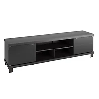 CorLiving Holland Extra Wide Engineered Wood TV Stand in Ravenwood Black for Most TVs up to 85"