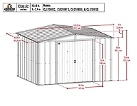 Arrow Classic Steel Storage Shed, 10x8, Blue Grey