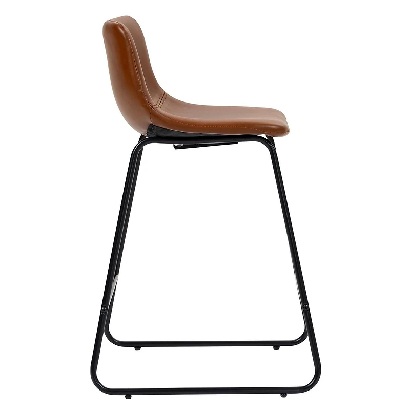 Tabouret à hauteur de comptoir Hometrends avec siège en PU, brun foncé pour l'intérieur Tabourets de comptoir Hometrends