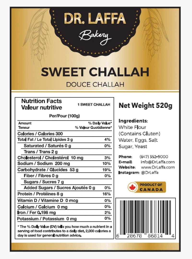Dr. Laffa Bakery Challah Sweet