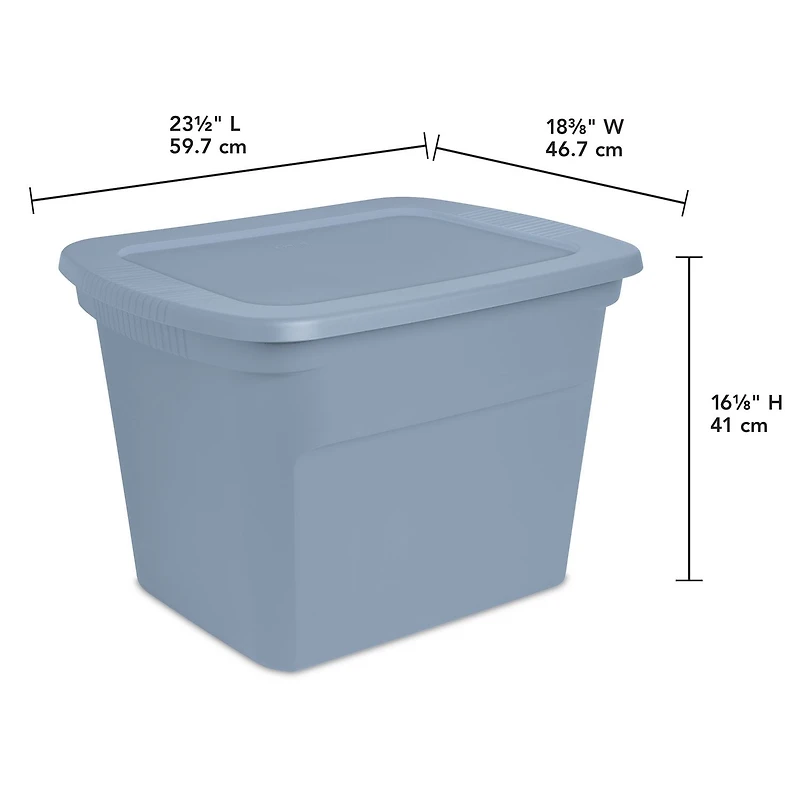 Sterilite Tote 68L Bleu Délavé 68L