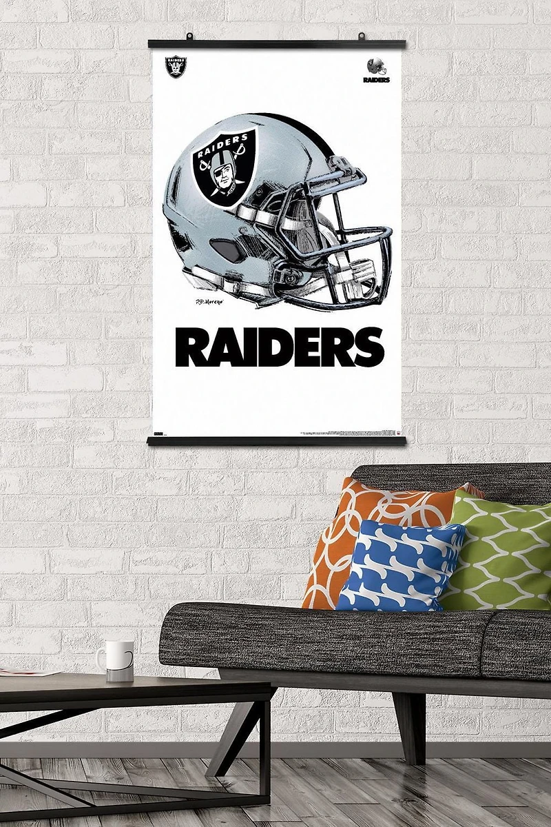 NFL Las Vegas Raiders - Drip Helmet 20 Wall Poster, 22.375" x 34" Framed