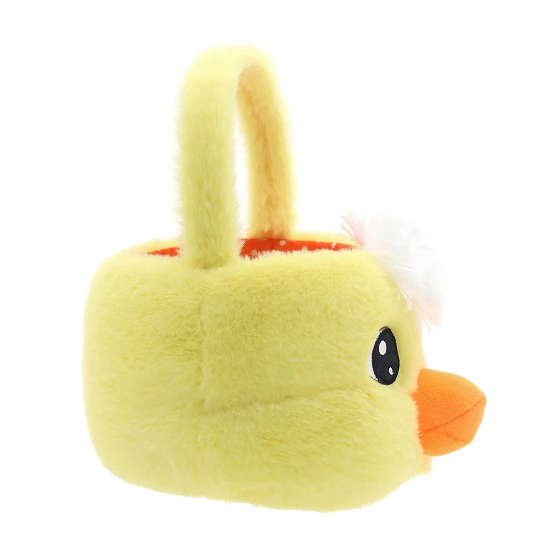 Façon de célébrer le panier en peluche de poussin joufflu