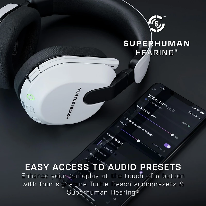 Turtle Beach® Stealth™ 600 – Blanc pour Xbox Series X|S, Xbox One, PC, PS5™, PS4™, et autres appareils mobiles équipés du Bluetooth®, Xbox Series X/S