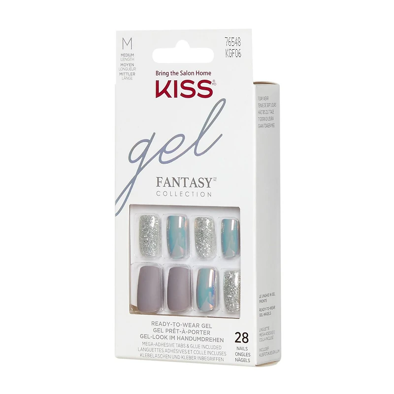 KISS Gel Fantasy - Wake up Call 3D - Fake Nails, 28 Count, Medium