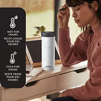 Tasse de voyage isotherme Contigo Huron 2.0 Couture, acier inoxydable, 591 mL (20 oz), couvercle SNAPSEAL, marbre blanc