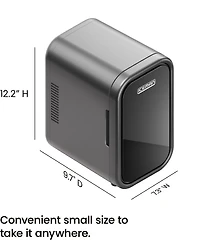 ICEMAN Portable Mini Fridge w/ 8 355 ml (12oz) Can Capacity, Cools and Heats, Car Plug Included - Black, New