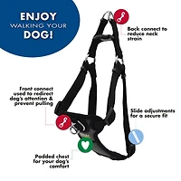 Coastal Pet Products Walk Right!® Harnais Rembourré Front-Connect pour Chien, Harnais Noir pour Chien