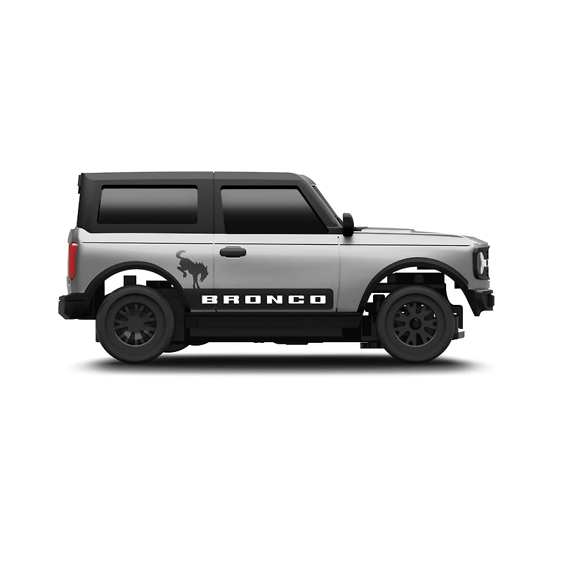 Adventure Force 1:64 Scale RC Nano Racer Ford Bronco Grey, Rechargeable Mini Remote Control Car with Lights – Red, Ages 6+