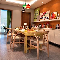 Heavenly Collection | Chaise de salle à manger Wishbone en bois naturel pour cuisine ou salle à manger