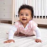 HALO Sleepsack, Micro-Fleece Wearable Blanket, Swaddle Transition Sleeping Bag, TOG 1.0, Pink Daisy