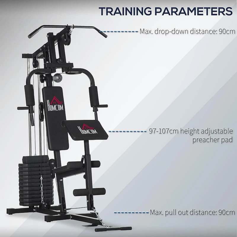 Soozier Équipement de gym à domicile entraînement multifonctionnel