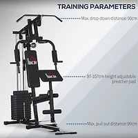 Soozier Équipement de gym à domicile entraînement multifonctionnel