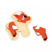 Janod 4 Wooden 2 to 5 Pieces-Farm Animal-Themed Puzzles-Children’s Toys-Educational Games-Early-Learning Toys-18 Months +