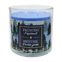 13.5oz - FROSTED PEPPERMINT Fragranced Candle with Metal Lid