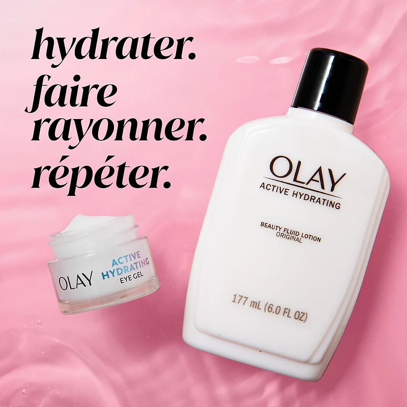 Olay Gel pour les Yeux Hydratation Active, Sans Parfum, Crème pour les Yeux Anti-Âge avec Acide Hyaluronique et Niacinamide