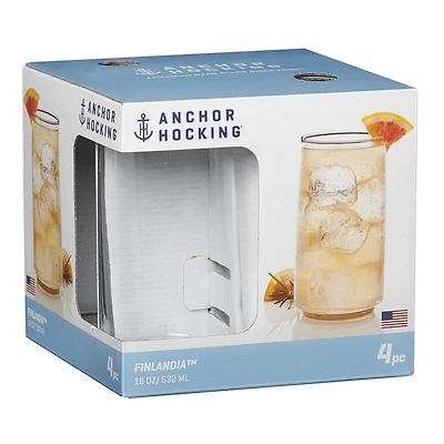 Ensemble de 4 verres à boire de 18 oz Finlandia d’Anchor Hocking Ensemble de 4 verres à boire de 18 oz Finlandia