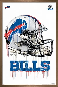 NFL Buffalo Bills - Drip Helmet 20 Wall Poster with Magnetic Frame