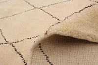 ECARPETGALLERY 5'1" x 7'10" Moroccan Tangier Hand-knotted Area Rug for Living Room, Dining Room and Bedroom in Ivory