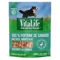 gateries de canard VitaLife, toutes les friandises naturelles pour chiens 750 g de friandises séchées
