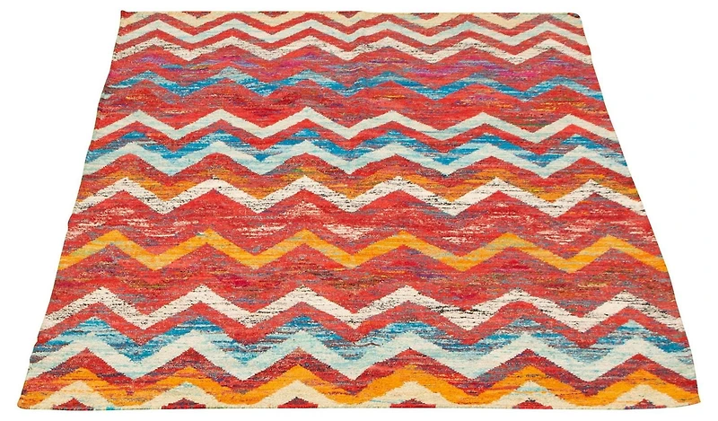 ECARPETGALLERY Tapis Fait à la Main pour Salon, Salle à Manger et Chambre à Coucher Transitionnel Collection Sari Silk 5'3" x 7'3" en Rouge