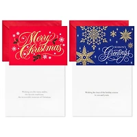 Assortiment de cartes Hallmark de Noël dans une boîte, motifs métallisés classiques (6 motifs, 36 cartes et enveloppes)