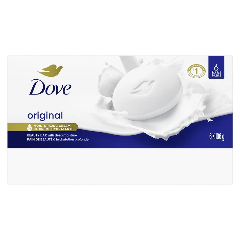 Dove Pain de Beauté nettoyant doux pour la peau et hydratant pour un soin cutané doux Original conçu avec 1/4 de crème hydratante