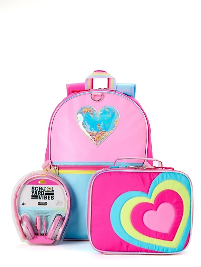 ENSEMBLE DE SAC À DOS MATELASSÉ COEUR 3 PIÈCES