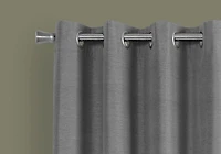 Monarch Specialties Rideau, Ensemble 2pcs, 54"w X 95"l, 100% Bloque Lumiere, Passe-fil, Salon, Chambre À Coucher, Cuisine, Isolation Thermique, Polyester, Gris, Contemporain, Moderne