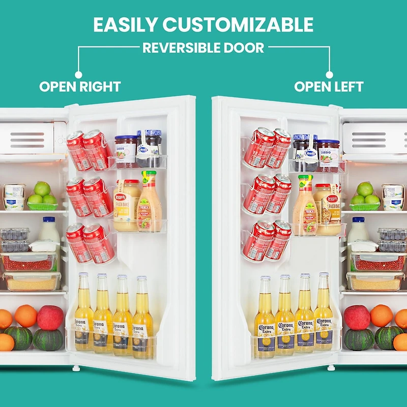 Koolatron 3,2 pi.cu. Réfrigérateur compact avec congélateur, blanc, réfrigérateur gain de place pour dortoirs et appartements