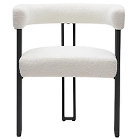 Contemporaine Tissu Bouclé Chaise, Jeu de 2 - Ivoire et Noir