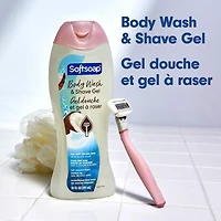 Softsoap Gel Douche Hydratant et de Rasage pour le Corps, Parfum de Noix de Coco Riche Bouteille de 591 ml