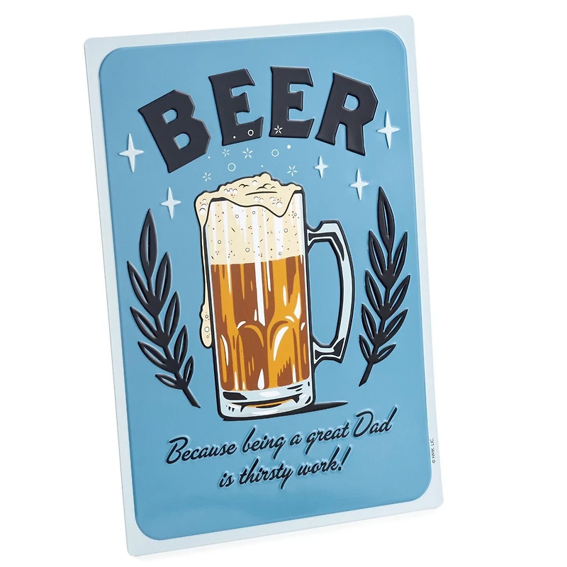Hallmark Father's Day Card with Removable Tin Sign (Beer)