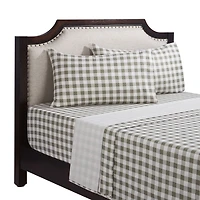 HOMETRENDS 3-Piece Tan Bufflalo Check Flannel Sheet Set, Twin, 100% Cotton