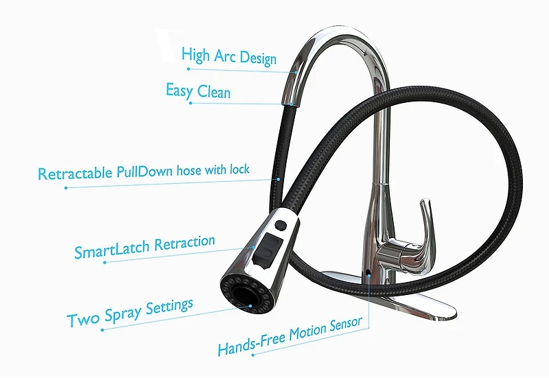 Flow Single Handle Pull-Down Faucet with Hands Free Motion Sensing Technology in Oil Rubbed Bronze
