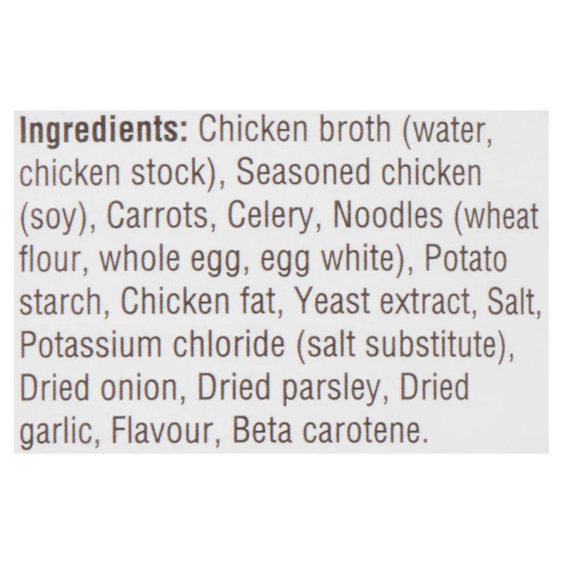 Soupe prête à servir de CampbellMD Poulet et aux nouilles classique légère, longue conservation